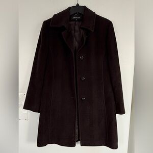 Jones New York Dark Brown Fully Lined 100% Wool Peacoat, Vintage, Sz. 12.